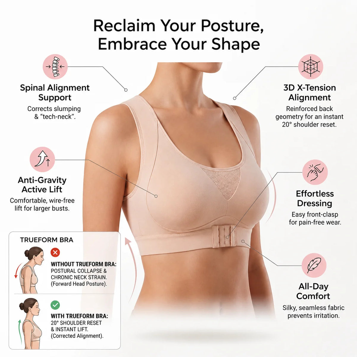 Seamless Cross-Back Support Bralette