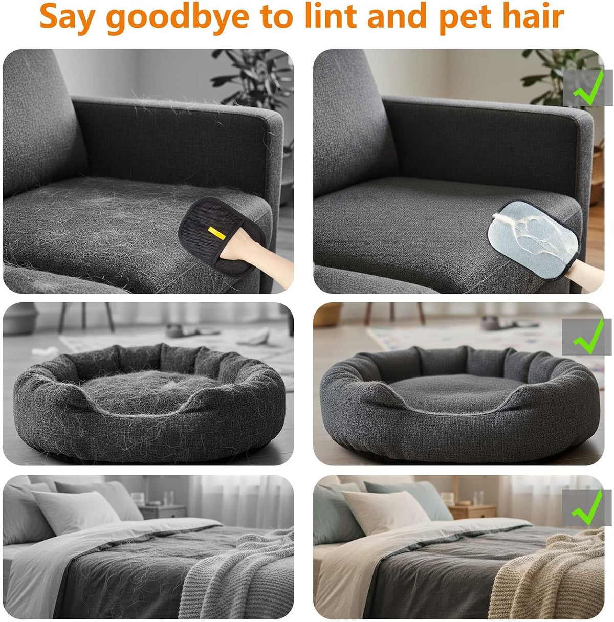Premium Reusable Pet Hair Removal Glove