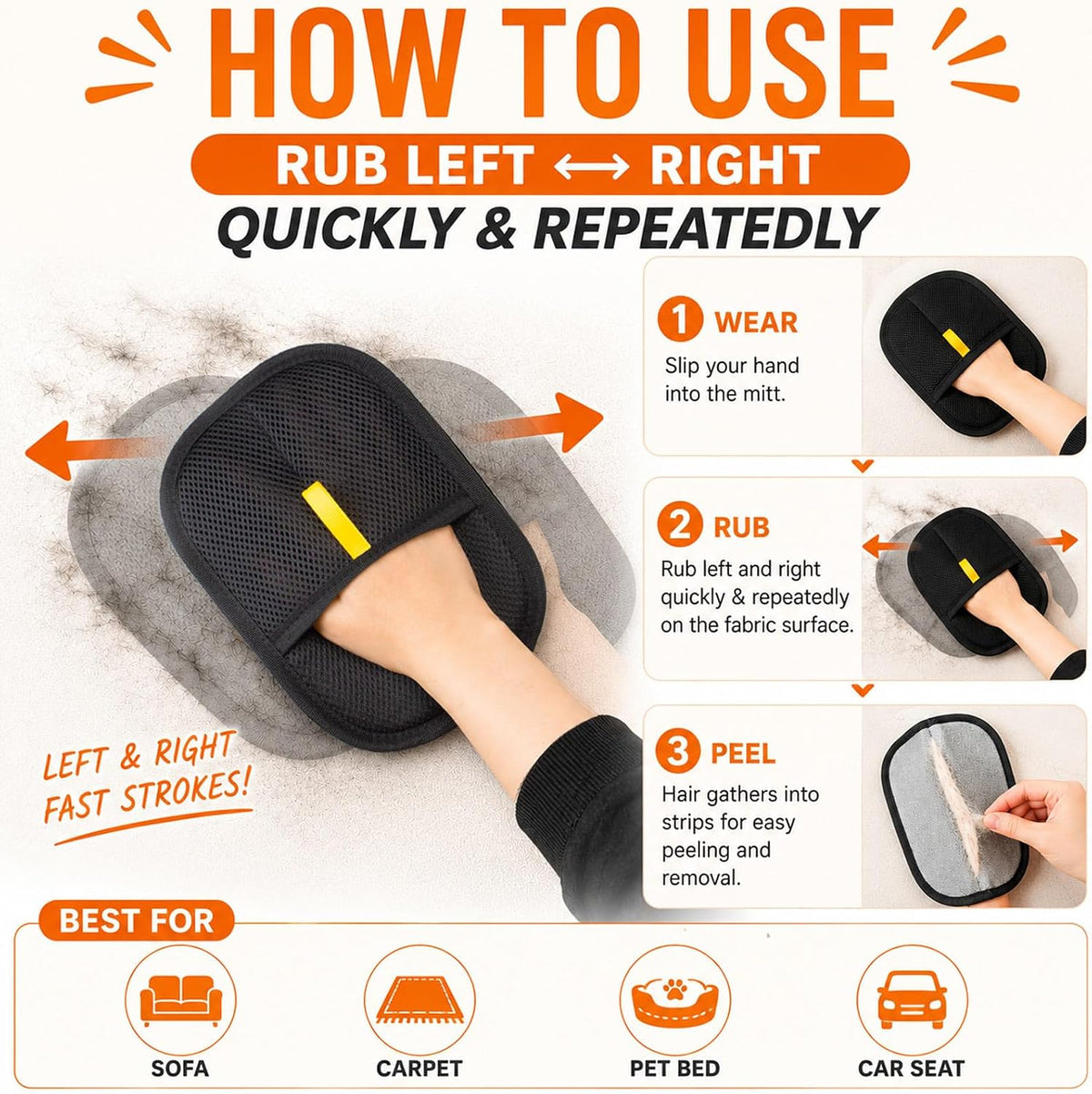 Premium Reusable Pet Hair Removal Glove