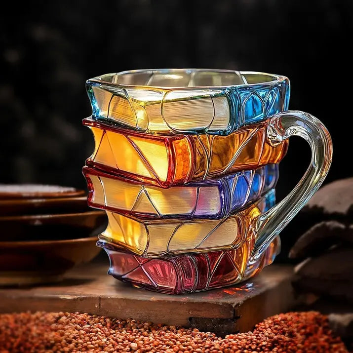 Book-Shaped Glass Mug