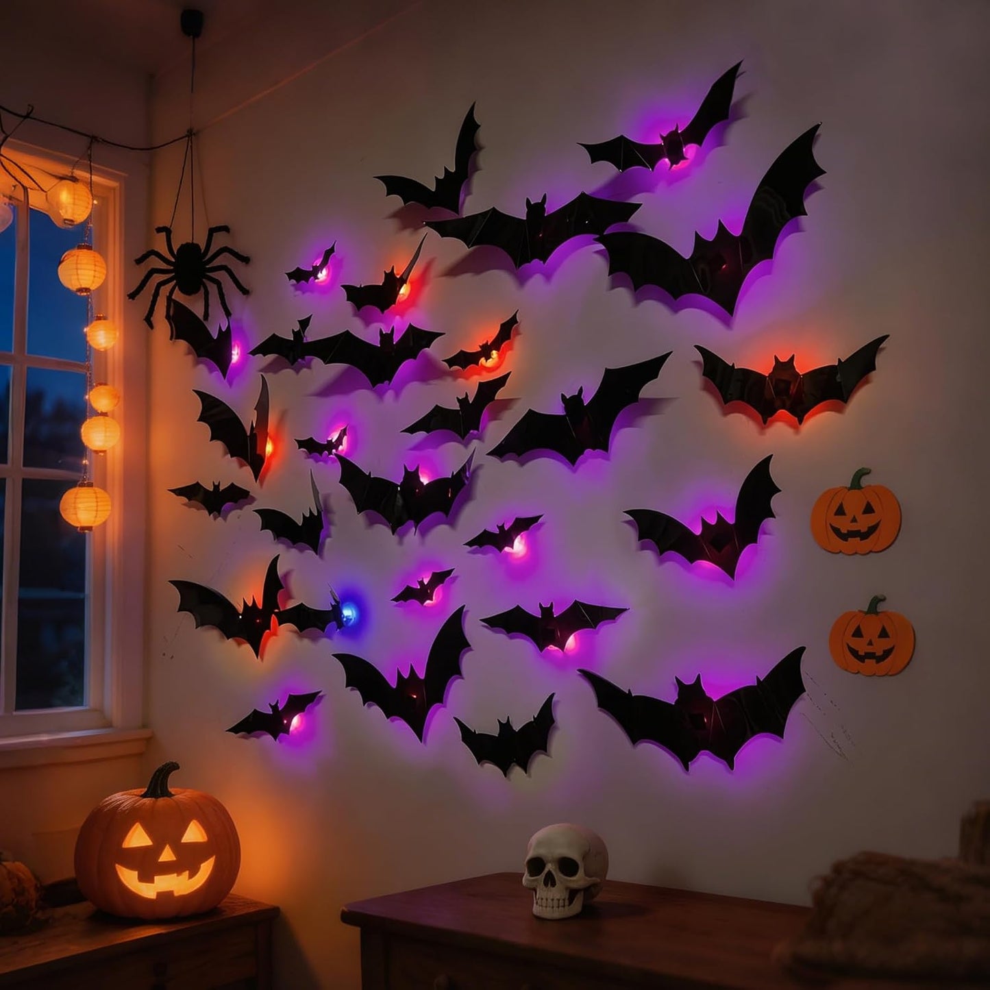Spooky 3D Bats Wall Decor