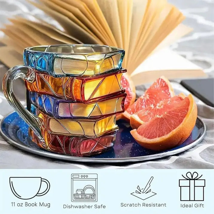 Book-Shaped Glass Mug